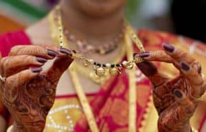 Indian Married Woman Wearing Mangalsutra